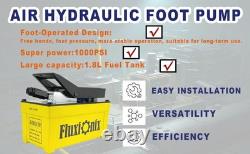 Air Hydraulic Pump 10,000 PSI, 1.7L Reservoir Foot Pump with 6.6ft Pipe, Yellow