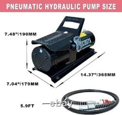 Air Hydraulic Pump 10,000 PSI 1.7L Reservoir NPT 3/8 Oil Outlet, Black