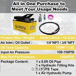 Air Hydraulic Pump 10,000 PSI, 1.7L Reservoir, NPT 3/8 Oil Outlet, NPT 1/4