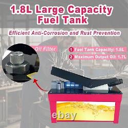 Air Hydraulic Pump 10,000 PSI, 1.7L Reservoir, NPT 3/8 Oil Outlet, Red