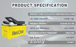 Air Hydraulic Pump 10,000 PSI, 1.7L Reservoir, NPT Ports, 6.6ft Pipe (Yellow)