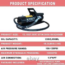Air Hydraulic Pump 10,000 PSI, 1.7L with Air Line Lubricator, Black