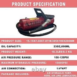 Air Hydraulic Pump 10,000 PSI, 1.7L with Air Line Lubricator, Red