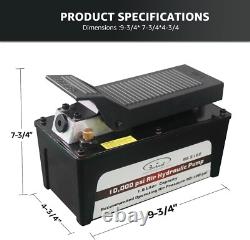 Air Hydraulic Pump 10,000 PSI Aluminum Foot-Operated for Heavy Machinery Auto