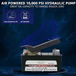Air Hydraulic Pump 10,000 PSI Aluminum Reservoir Foot-Operated Heavy Machinery