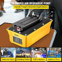 Air Hydraulic Pump, 10,000 PSI Hydraulic Foot Pump, 0.6 Gal Reservoir Foot Opera