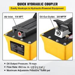 Air Hydraulic Pump, 10,000 PSI Hydraulic Foot Pump, 0.6 Gal Reservoir Foot Opera