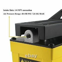 Air Hydraulic Pump 10,000 PSI Hydraulic Pressure 1/2 Gal Reservoir Foot Yellow