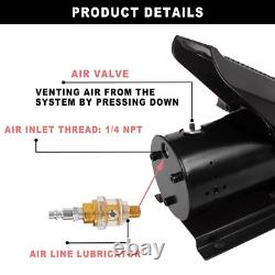 Air Hydraulic Pump 10,000 PSI with Air Line Lubricator Foot Operated Pump Black