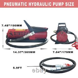 Air Hydraulic Pump 10,000 PSI with Air Line Lubricator Foot Operated Pump Red