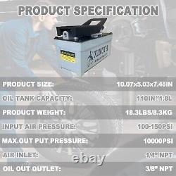 Air Hydraulic Pump 1.7L Reservoir NPT 3/8 Oil Outlet, NPT 1/4, Grey