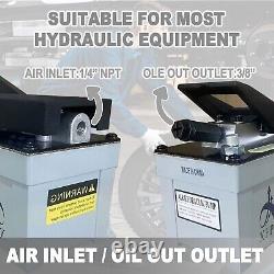 Air Hydraulic Pump 1.7L Reservoir NPT 3/8 Oil Outlet, NPT 1/4, Grey