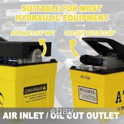 Air Hydraulic Pump 1.7L Reservoir NPT 3/8 Oil Outlet, NPT 1/4, Yellow