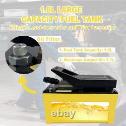 Air Hydraulic Pump 1.7L Reservoir NPT 3/8 Oil Outlet, NPT 1/4, Yellow