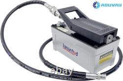 Air Hydraulic Pump Aluminum Tank Air Actua Treadle Hydraulic Pump with Pipe Grey