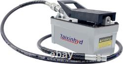 Air Hydraulic Pump Aluminum Tank Air Actua Treadle Hydraulic Pump with Pipe Grey