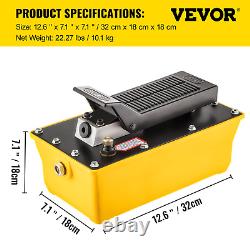 Air Hydraulic Pump Foot, 10,000 PSI 0.6 Gal Reservoir Hose Spray Gun Auto Repair