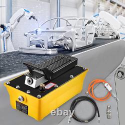 Air Hydraulic Pump Foot, 10,000 PSI 0.6 Gal Reservoir Hose Spray Gun Auto Repair