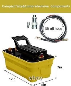 Air Hydraulic Pump Foot Actuated Pump 10,000PSI 2.3L Auto Body Shop Repair