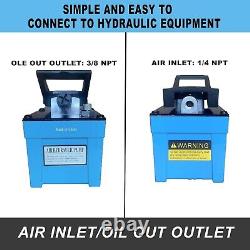 Air Hydraulic Pump Foot Operated 10,000 PSI, 1.7L, NPT 3/8 Oil Outlet, Light Blue