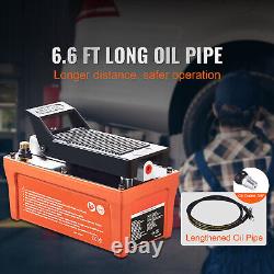Air Hydraulic Pump Foot Operated Pump 10,000PSI 98in³ 6.6FT Auto Body Shop