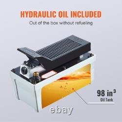 Air Hydraulic Pump Foot Operated Pump 10,000PSI 98in³ 6.6FT Auto Body Shop