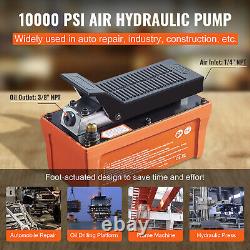 Air Hydraulic Pump Foot Operated Pump 10,000PSI 98in³ 6.6FT Auto Body Shop