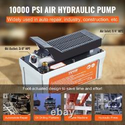 Air Hydraulic Pump Foot Operated Pump 10,000PSI 98in³ 6.6FT Auto Body Shop