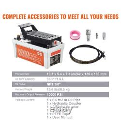 Air Hydraulic Pump Foot Operated Pump 10,000PSI 98in³ 6.6FT Auto Body Shop