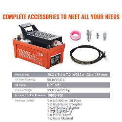 Air Hydraulic Pump Foot Operated Pump 10,000PSI 98in³ 6.6FT Auto Body Shop