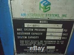 Air-Hydraulic systems Hydraulic pump 20 HP 60 gal reservoir