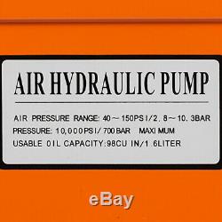 Air Powered Hydraulic Pump 10,000 PSI Foot Pedal Hydraulic Release Pressure