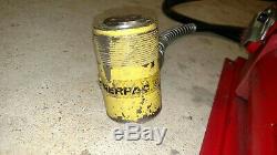 Air hydraulic foot pump with enerpac 3 to 5 ram 10k psi