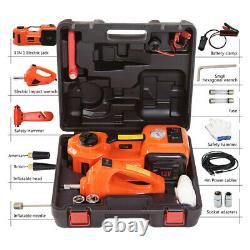Auto 12V 5T Electric Hydraulic Floor Jack Lift Air Pump Electric Wrench Tool Set