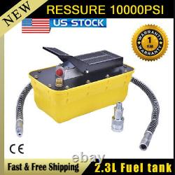 Auto Body shop 2.3L Oil Tank Air Hydraulic Foot Pedal Pump 10000PSI HighPressure