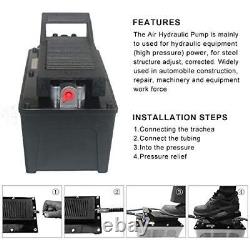 BESTOOL 10000PSI Air Hydraulic Pump 1/2 Gal Reservoir Foot Actuated Hydrauli