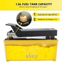 BESTOOL 10,000 PSI, 1/2 Gal Reservoir Foot-operated Air Hydraulic Pump for Heavy
