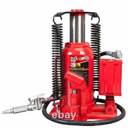 Big Red Pneumatic Air Hydraulic Bottle Jack with Manual Hand Pump, Red (Used)