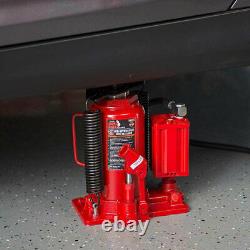 Big Red Pneumatic Air Hydraulic Bottle Jack with Manual Hand Pump, Red (Used)