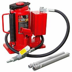 Big Red TOR-TA92006 Pneumatic Air Hydraulic Bottle Jack with Manual Hand Pump, Red