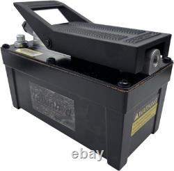 Black 10000PSI Foot Treadle Air Hydraulic Pump Aluminum Tank With Hose Pipe
