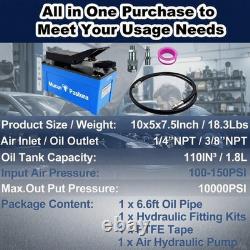 Blue Air Hydraulic Pump 10,000 PSI 1.7L Reservoir, NPT 3/8 Oil Outlet, 2x6.5