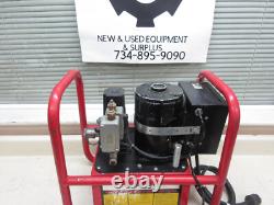 Burndy EPAC10 10,000psi Electric Hydraulic Pump with Air Foot Switch Working Used