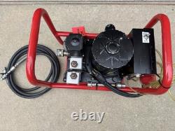 Burndy EPAC10 10,000psi Electric Hydraulic Pump with Air Foot Switch Working Used
