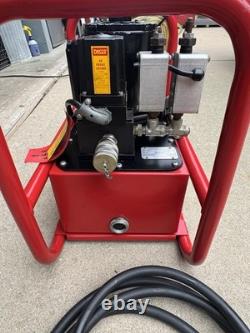 Burndy EPAC10 10,000psi Electric Hydraulic Pump with Air Foot Switch Working Used