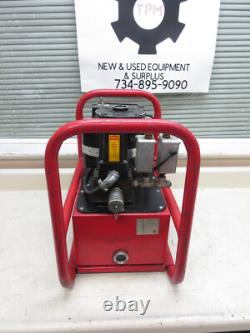 Burndy EPAC10 10,000psi Electric Hydraulic Pump with Air Foot Switch Working Used