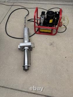 Burndy EPAC10 10,000psi Electric Hydraulic Pump with Air Foot Switch Working Used