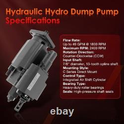 C102 PTO Dump Pump Hydraulic Cylinder Air Shift Direct Mount 7/8 13-T Spline
