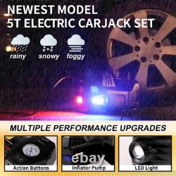 Car Jacks 5Ton 12V Hydraulic Jack with Tire Air Pump and LED Light, Car Jack L