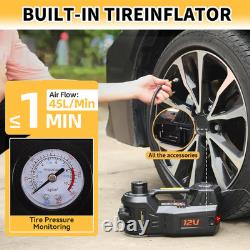Car Jacks 5Ton 12V Hydraulic Jack with Tire Air Pump and LED Light, Car Jack L